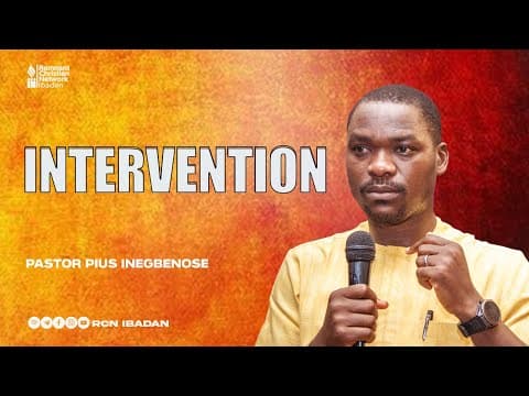 INTERVENTION || PASTOR PIUS INEGBENOSE || BROOK CHERITH  || RCN IBADAN || 30-10-2025