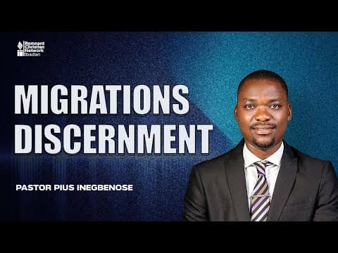 MIGRATIONS 1 - DISCERNMENT || PASTOR PIUS INEGBENOSE || BIBLE STUDY ||  RCN IBADAN || 11-01-2026